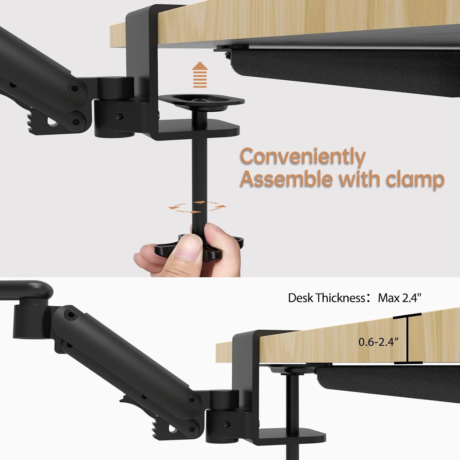 JOY worker Foldable Mobile Standing Desk and Ergonomic 360°Rotating Elbow Cushion Pad