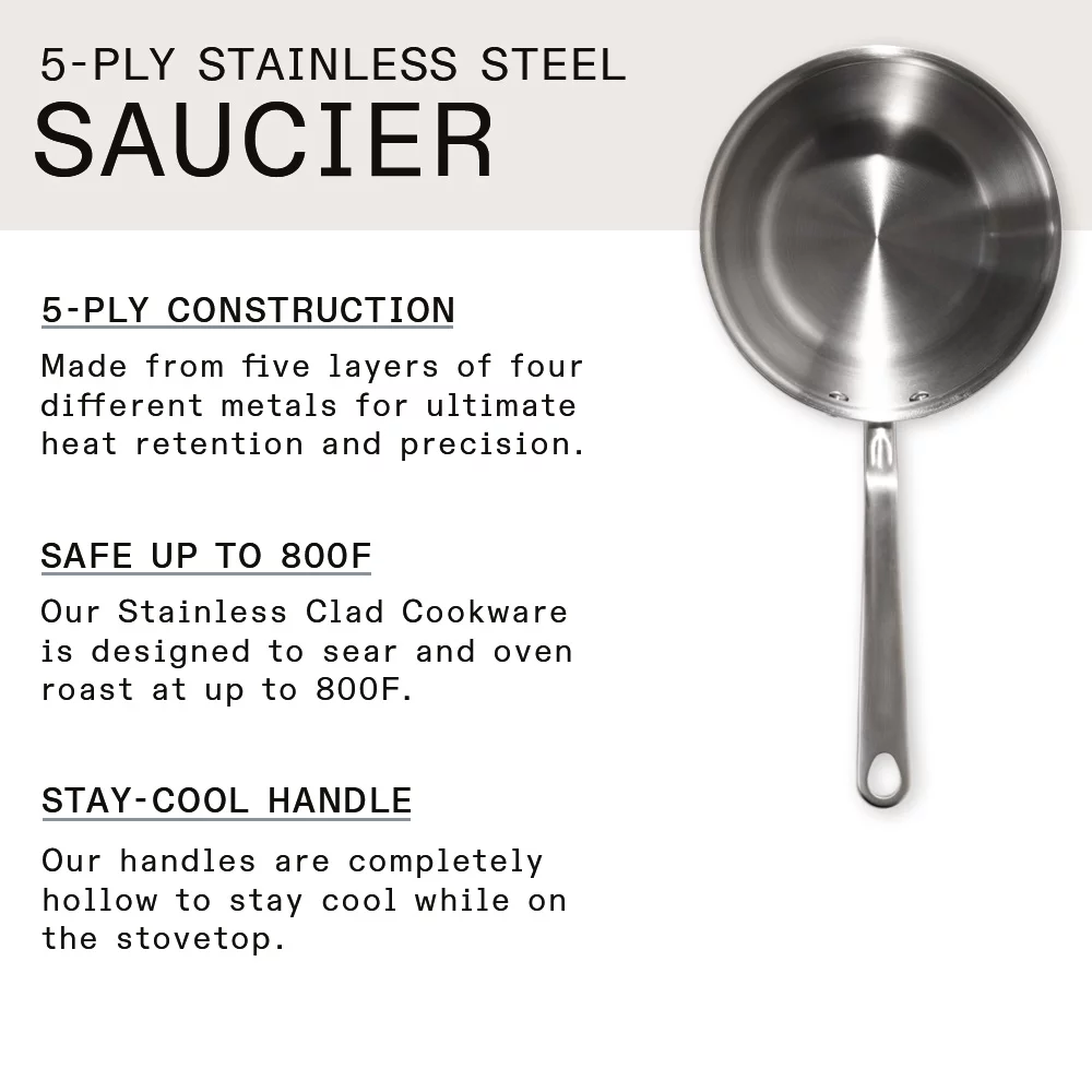 Made In Cookware - 2 Quart Stainless Steel Saucier Pan