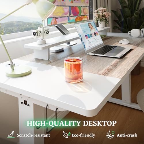 SIAGO Electric Standing Desk Adjustable - 48 x 24 Inch Sit Stand up Desk with Cable Management - 3 Memory Preset Adjustable Height Table