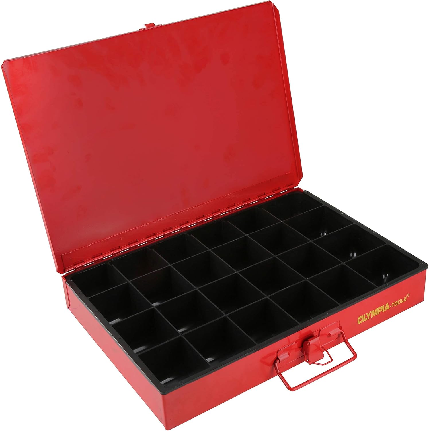 Olympia Tools 90-806 4-Drawer Hardware Organizer includes 2500-pieces Small Hardware, black/red