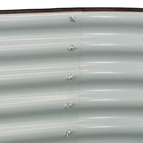 Sunnydaze 79-Inch Oval Raised Garden Bed - Stackable Steel Vegetable Flower Bed Planter Kit with Rubber Edge Trim - Brown