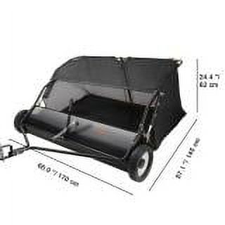 SKYSHALO Lawn Sweeper Tow Behind Leaf Yard Collector 48.5" 26 Cu. Ft. Adjustable