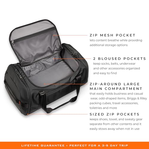Briggs & Riley Travel Duffel Bag - Weekender & Overnight Luggage for Women & Men, Softside Bag - ZDX Collection