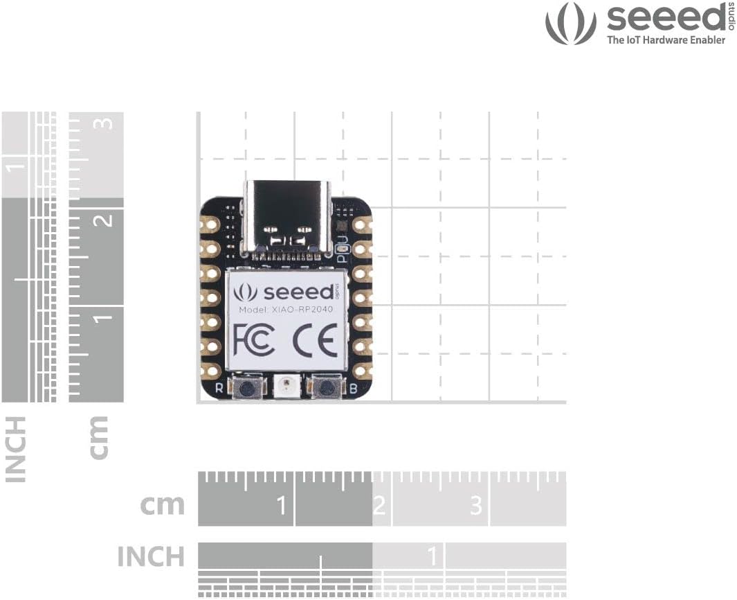 Seeed Studio XIAO RP2040 Microcontroller, with Dual-Core ARM Cortex M0+ Processor, Supports Arduino, MicroPython and CircuitPython with Rich Interfaces.
