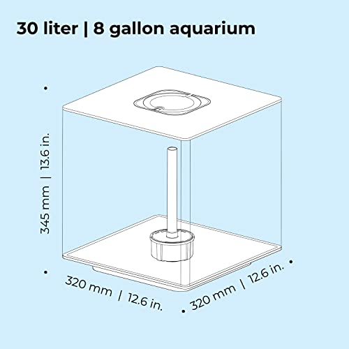 biOrb Cube 30 Acrylic 8-Gallon Aquarium with Multi-Color Remote-Controlled LED Lights Modern Compact Tank for Tabletop Display, Black