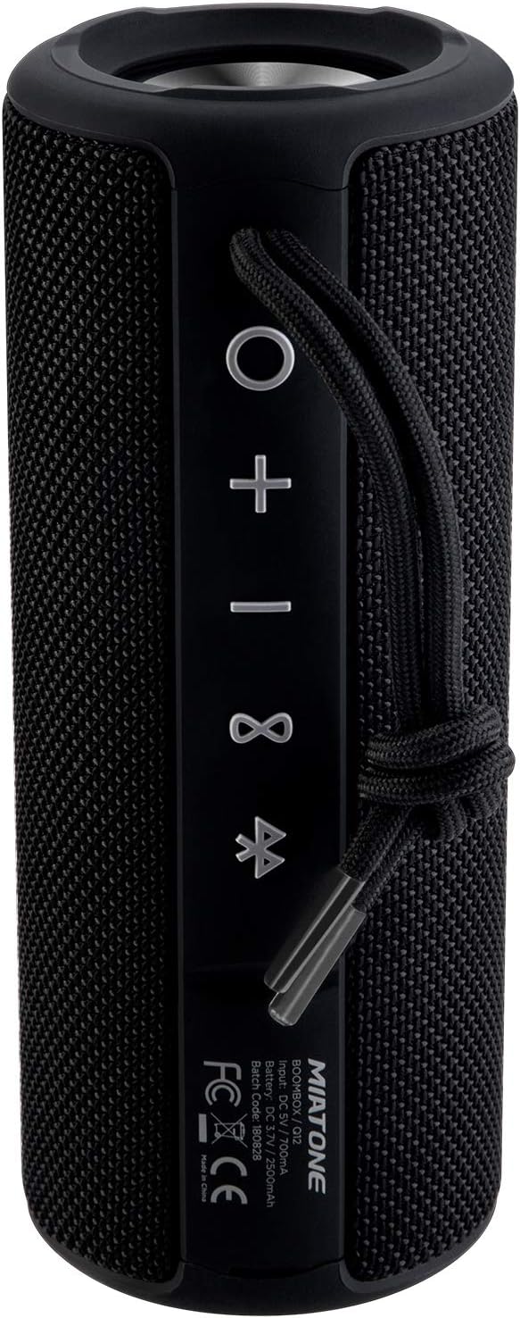 MIATONE Outdoor Portable Bluetooth Speakers Waterproof Wireless Speaker for Camping (Black)