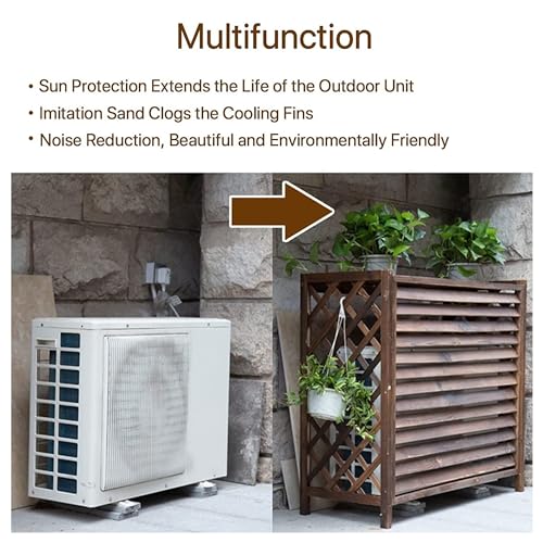 Ac Fence for Outside Unit, air Conditioner Fence 3 Panel, Plant Stand, Air Conditioner Privacy Fence Screen Outdoor, Free Standing Privacy Fence Panel, with Cross Grid, Privacy Panels for Outside