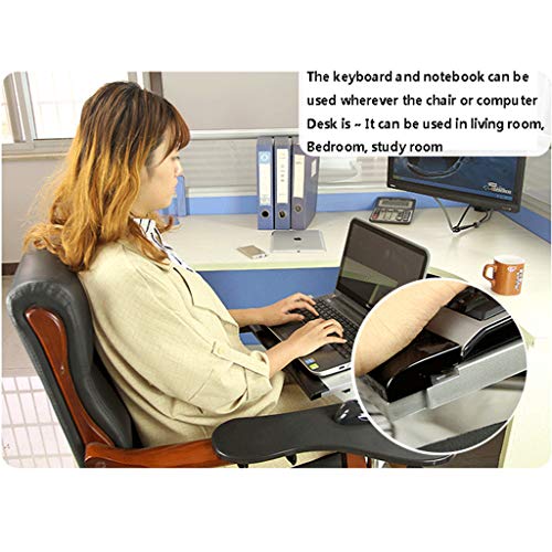 Keyboard Tray, Creative Laptop Bracket Keyboard Mouse Pad Bracket Lift Swivel Chair/Computer Chair/Boss Chair Multifunctional Comfortable Ergonomic Adjustable,White