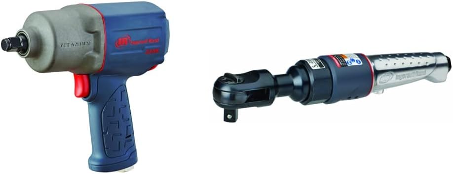 Ingersoll Rand 2235TiMAX-G 1/2” Drive Air Impact Wrench, Lightweight 4.6 lb Design, Powerful Torque Output Up to 1,350 ft/lbs, Titanium Hammer Case, Max Control, Hi-Visibility Red , Green