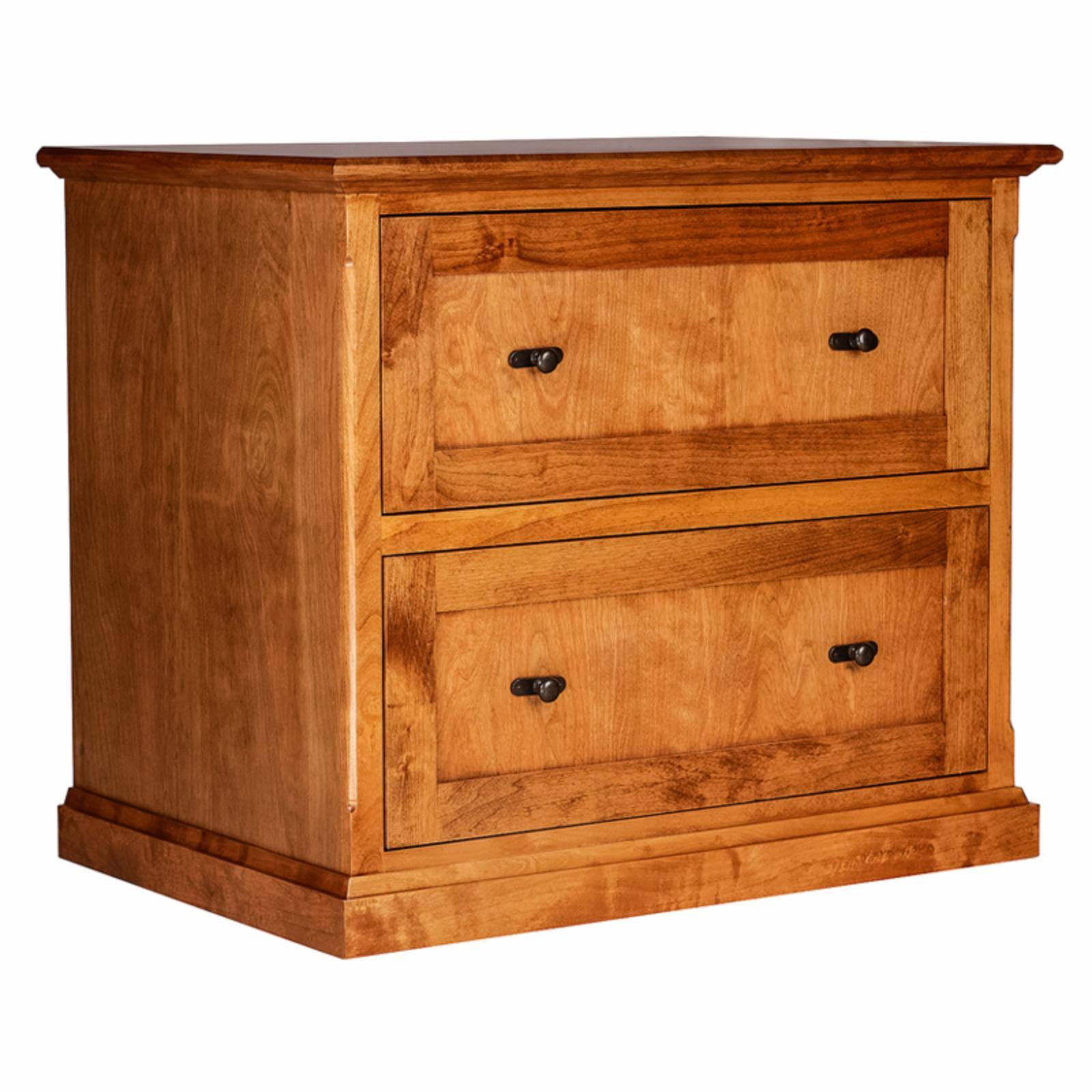 Forest Designs Mission Lateral File Cabinet with Black Knobs Merlot Oak