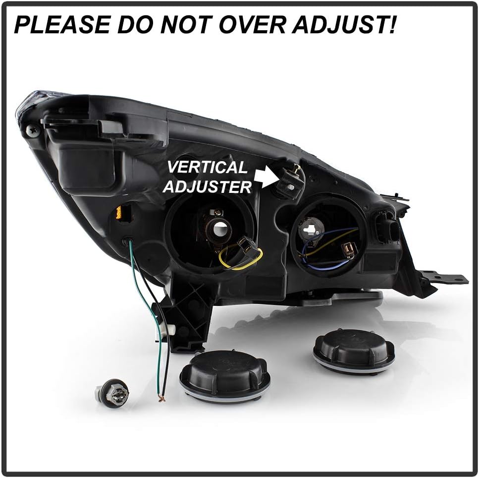 ACANII - For 2013-2016 Ford Escape LED Light Tube Black Projector Headlights Headlamps Replacement Driver+Passenger Side