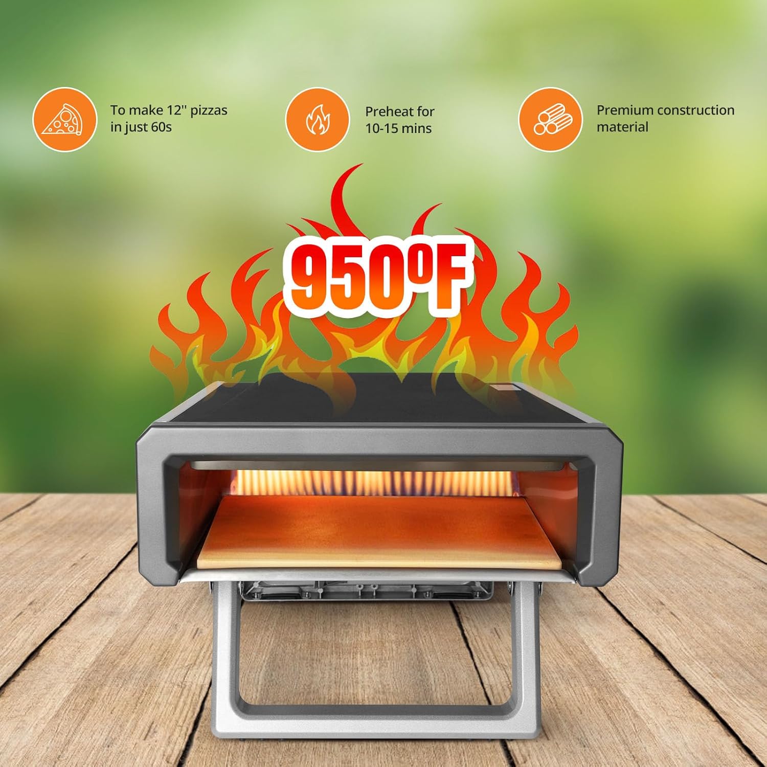 Pizza Oven Outdoor Gas Propane Portable Pizza Ovens, 12” Stainless Steel for Outside Backyard Kitchen Camp With Accessories Kit