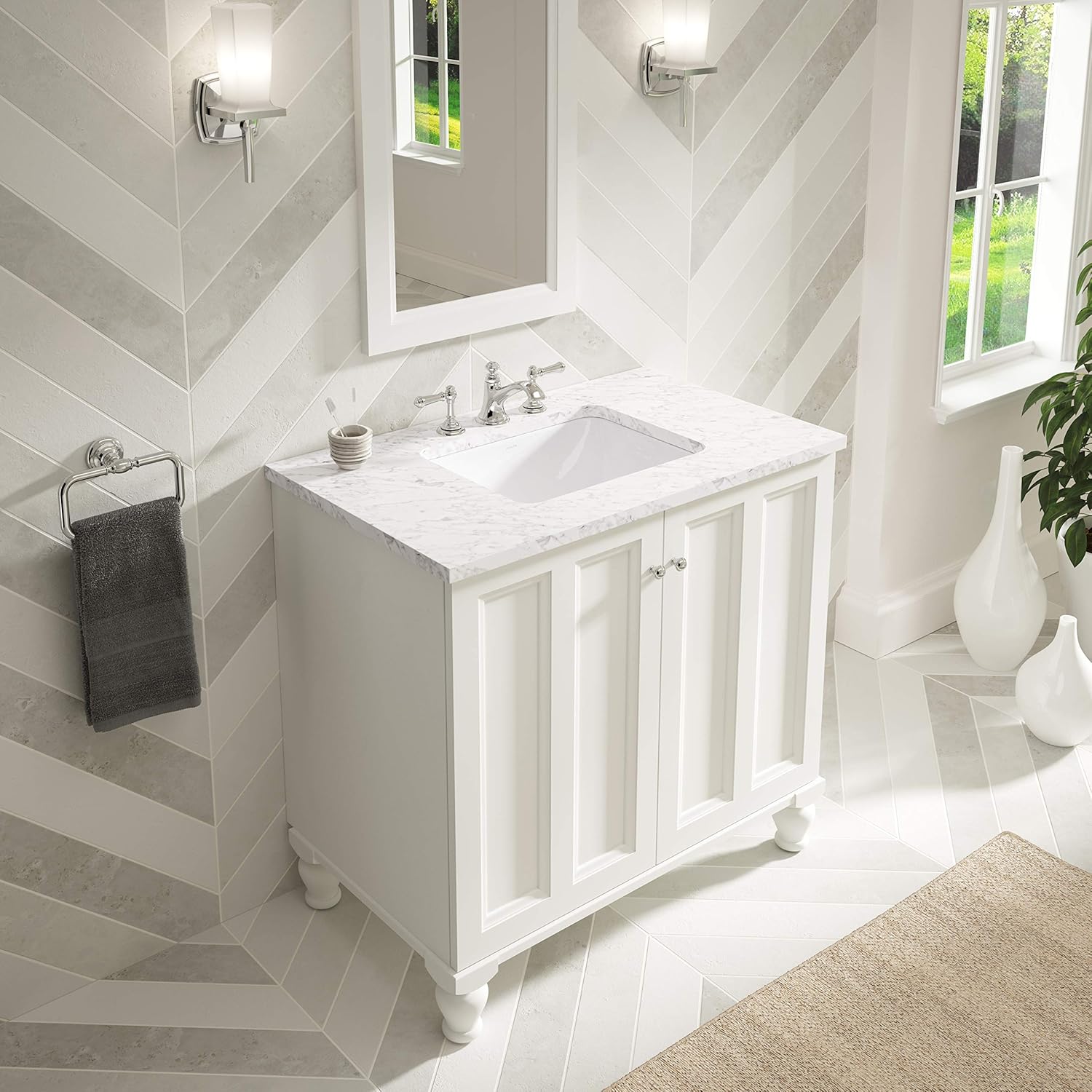 KOHLER K-20000-0 Caxton Under-Mount Bathroom Sink, White