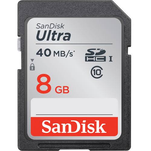 SanDisk 8GB Sdhc Memory Card Ultra Class 10 Uhs-1