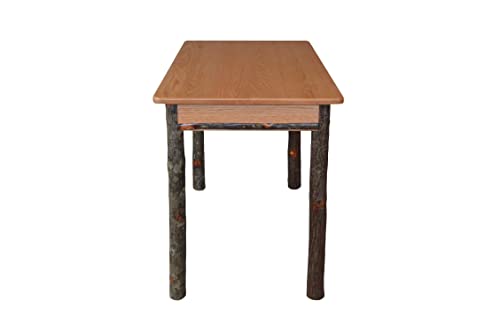 Amish-Made Small Rectangular Walnut-Stained Hickory Writing Desk