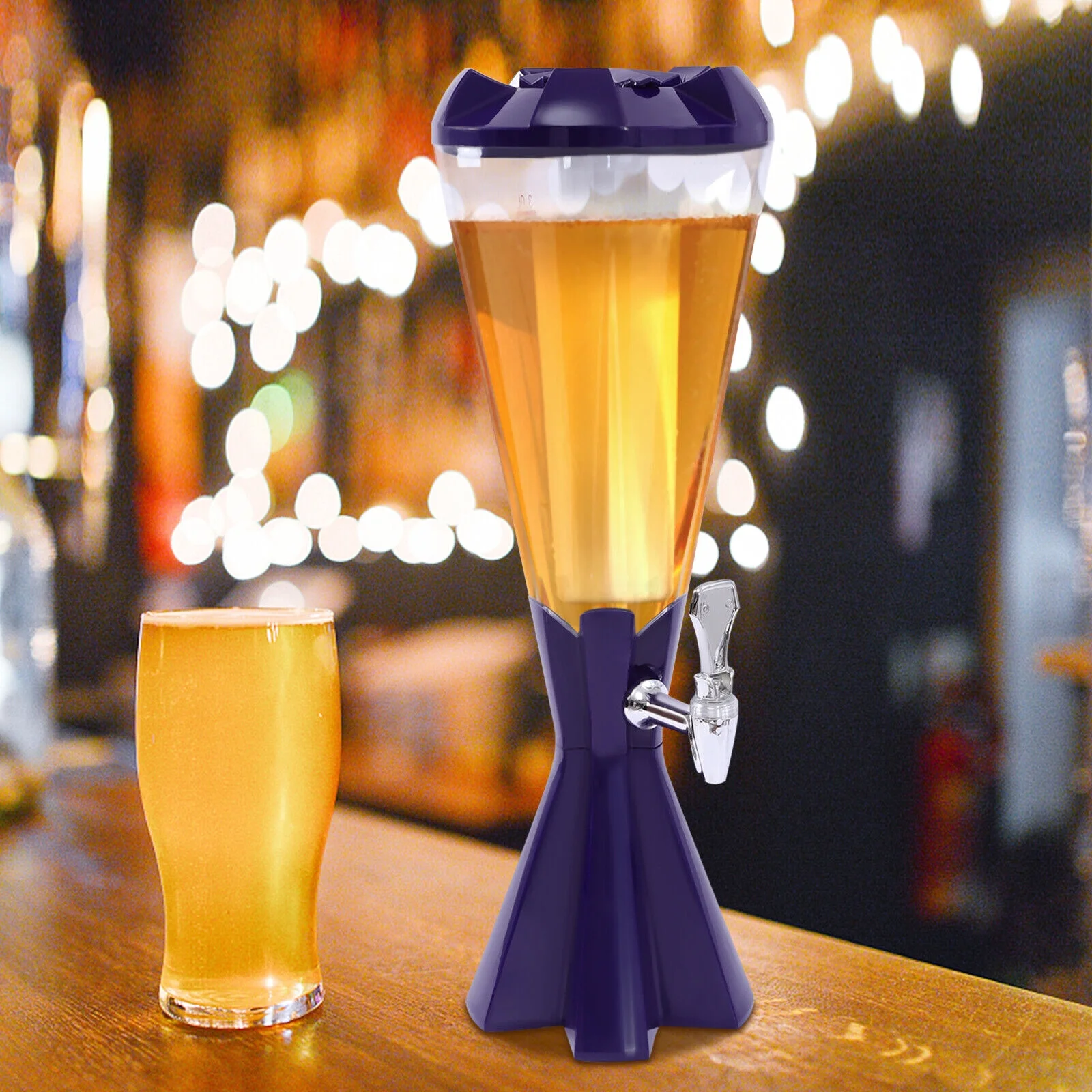 3L Beer Tower Dispenser Cold Juice Drink Tower Beer Tap for Restaurant Bar Party