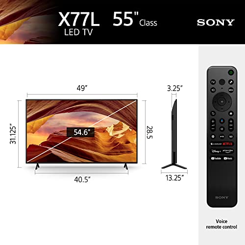 Sony 50 Inch 4K Ultra HD TV X77L Series: LED Smart Google TV KD50X77L- 2023 Model, Black (Renewed)