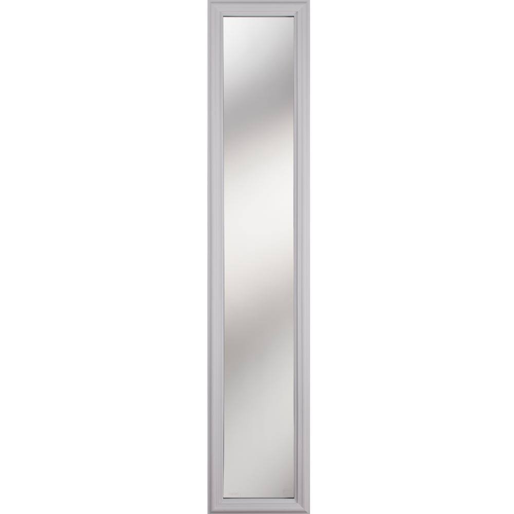 ODL 1-Lite Clear Glass 8 in. x 48 in. x 1 in. 1/2 Sidelite with White Frame Replacement Glass Panel 316379