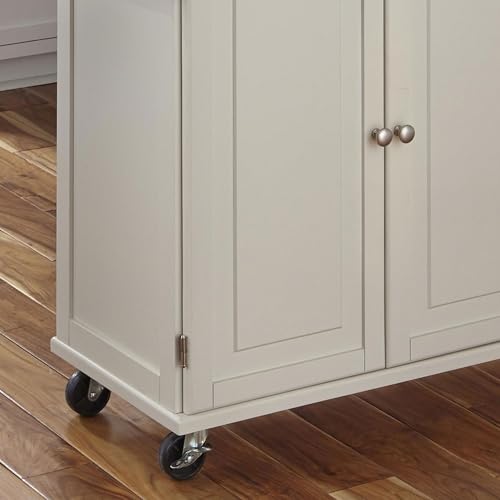 homestyles Mobile Kitchen Island Cart with Stainless Steel Top, Sage Green