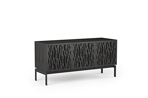 BDI Furniture Elements 8777-59.25'' TV Stand for TVs up to 70" with Decorative Wheat Door Pattern, Cable Management, Remote-Friendly Doors, Natural Walnut