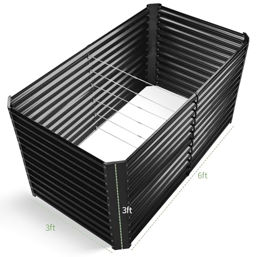 Land Guard 8x4x3ft Rectangular Galvanized Raised Garden Beds, 36" Tall Large-Capacity Metal Planter Box Outdoor, Durable Deep Raised Garden Bed, Raised Beds for Gardening Vegetables, Classic Silver