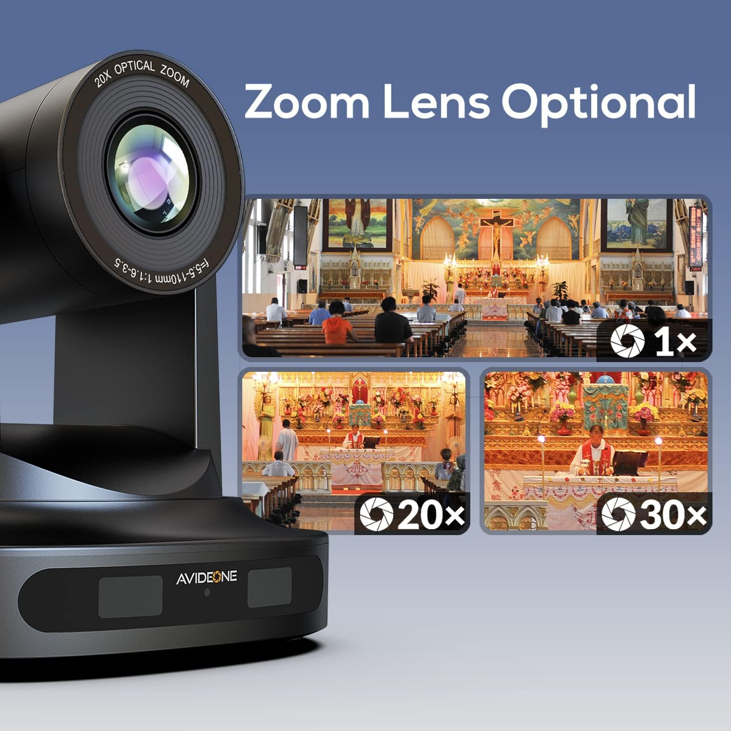 Church Camera Live Streaming Conference Room Camera System PTZ Camera POE 20x Optical Zoom with Simultaneous HDMI/3G-SDI 1080P 60Fps IP Live Streaming for Meeting Broadcast Conference Churches Events