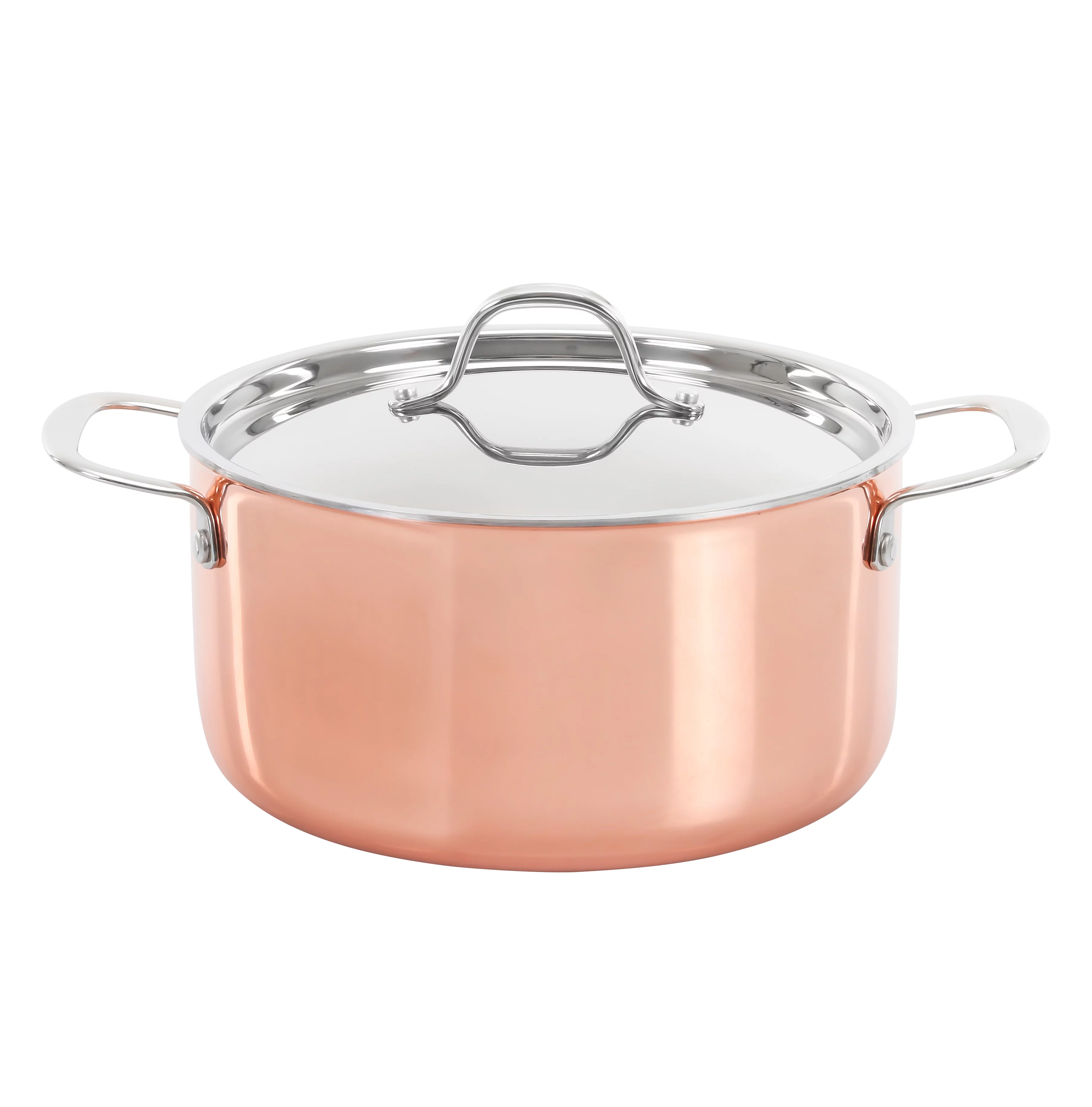 CONCORD 8 Piece Triply Natural Copper Premium Cookware Set