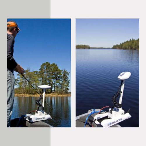 HASWING Electric Trolling Motor – Cayman 12V 55LB 48 Inch Shaft Bow Mount Boat Fishing Saltwater Freshwater with Remote Control 50700-120B