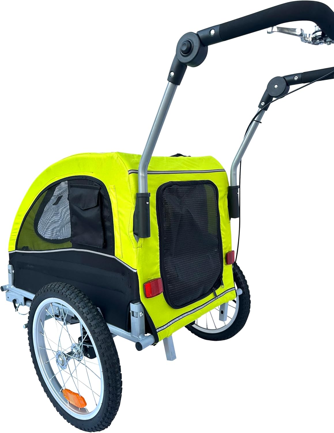 Booyah Medium Dog Stroller & Pet Bike Trailer and with Suspension - Florescent Green