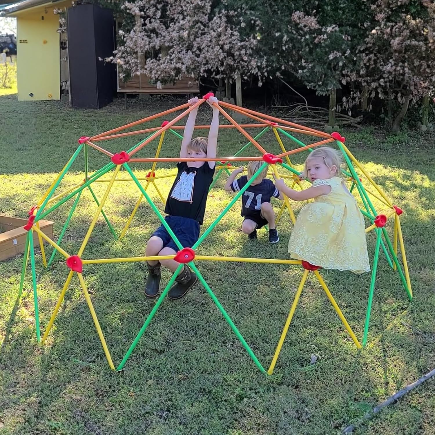 Climbing Dome Upgraded 10FT Climber for Kid 3-10 Jungle Gym Monkey Bar Backyard Geometric Outdoor Play Equipment Toddler Outside Toy