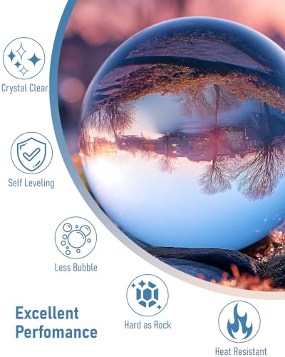 4 Gallon Epoxy Resin Kit for Beginners, Resin Kit with 72 Mica Powder, Foil Flakes, Measuring Cups, Sticks - Resin Epoxy for Casting, Coating, Art Craft, River Table, DIY Resin Coasters