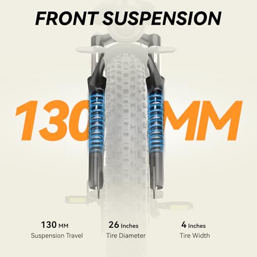 Dual Motor Electric Bike for Adults, 52V 4000/5000W Peak Motor, 40/45MPH, 1300Wh Battery, Up to 100 Miles Range, 26" x 4.0 Fat Tire Ebike with 7-Speed, Suspension, Turn Signals and Dual Disc Brakes