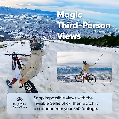 Insta360 X3 Get-Set Kit- Waterproof 360 Action Camera with 1/2" 48MP Sensors, 5.7K 360 Active HDR Video, 72MP 360 Photo, 4K Single-Lens, 60fps Me Mode, Stabilization, 2.29" Touchscreen, AI Editing