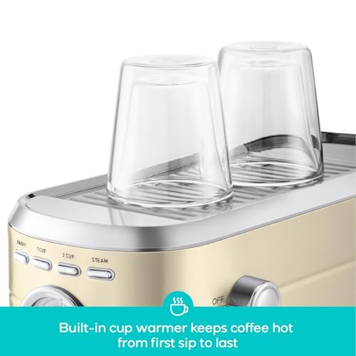 CASABREWS CM5418 Espresso Machine 20 Bar, Compact Espresso Maker with Steam Milk Frother, Stainless Steel Coffee Machine with 34oz Removable Water Tank for Cappuccino, Latte, Silver