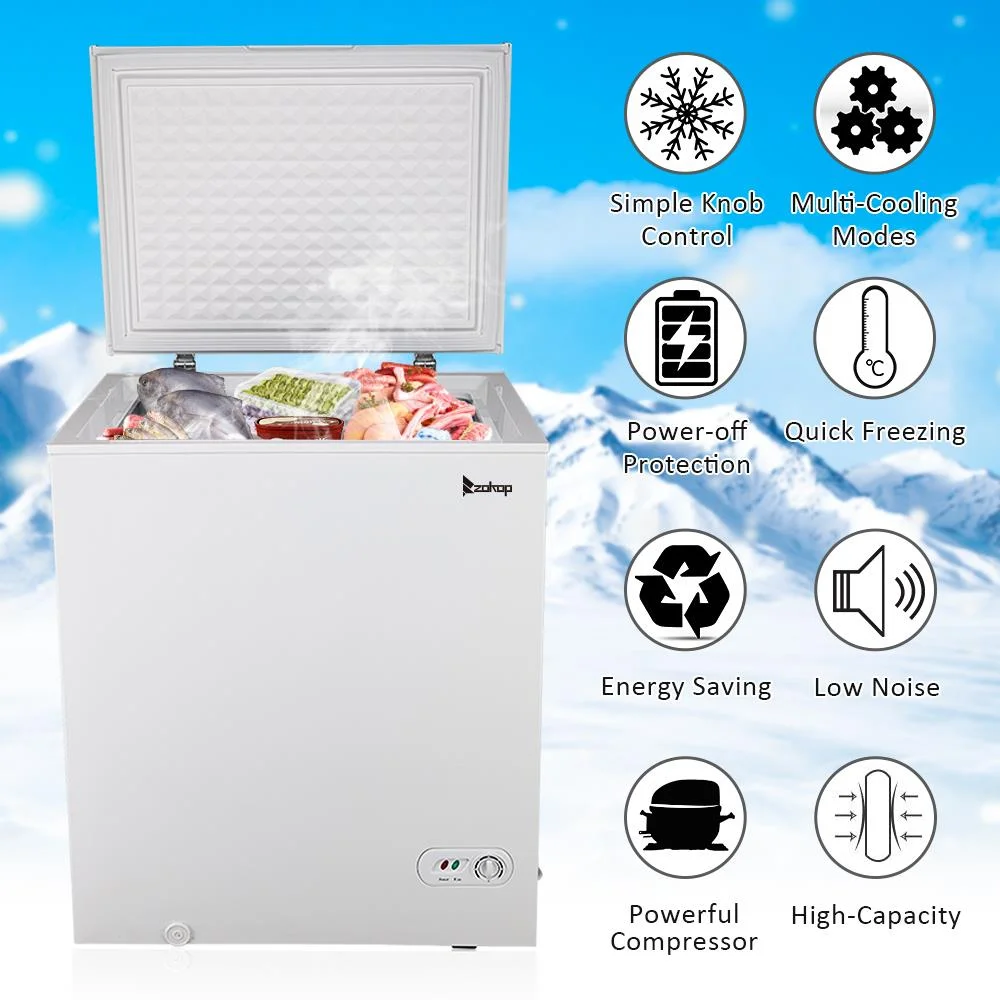 SamyoHome 5.0 Cu.ft Single Door Chest Freezer, White