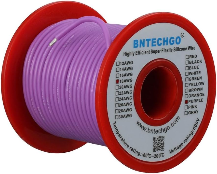 BNTECHGO 18 Gauge Silicone Wire Kit 7 Color Each 50 ft Flexible 18 AWG Stranded Tinned Copper Wire Pack of 2