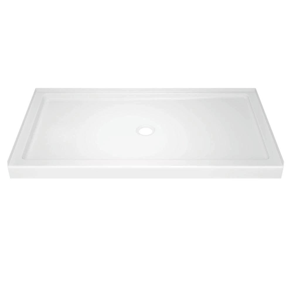 Delta Classic 400 32 in. x 60 in. Single Threshold Center Drain Alcove Shower Base in High Gloss White 40094C