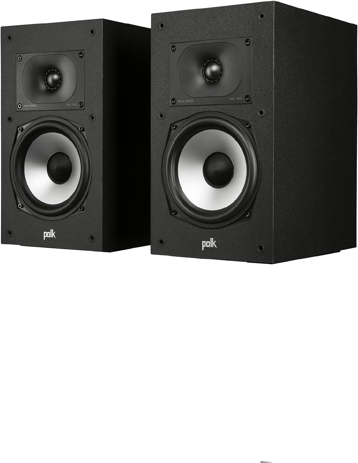 Polk Monitor XT15 Pair of Bookshelf or Surround Speakers - Hi-Res Audio Certified, Dolby Atmos & DTS:X Compatible, 1 Terylene Tweeter & 5.25 Dynamically Balanced Woofer, Midnight Black