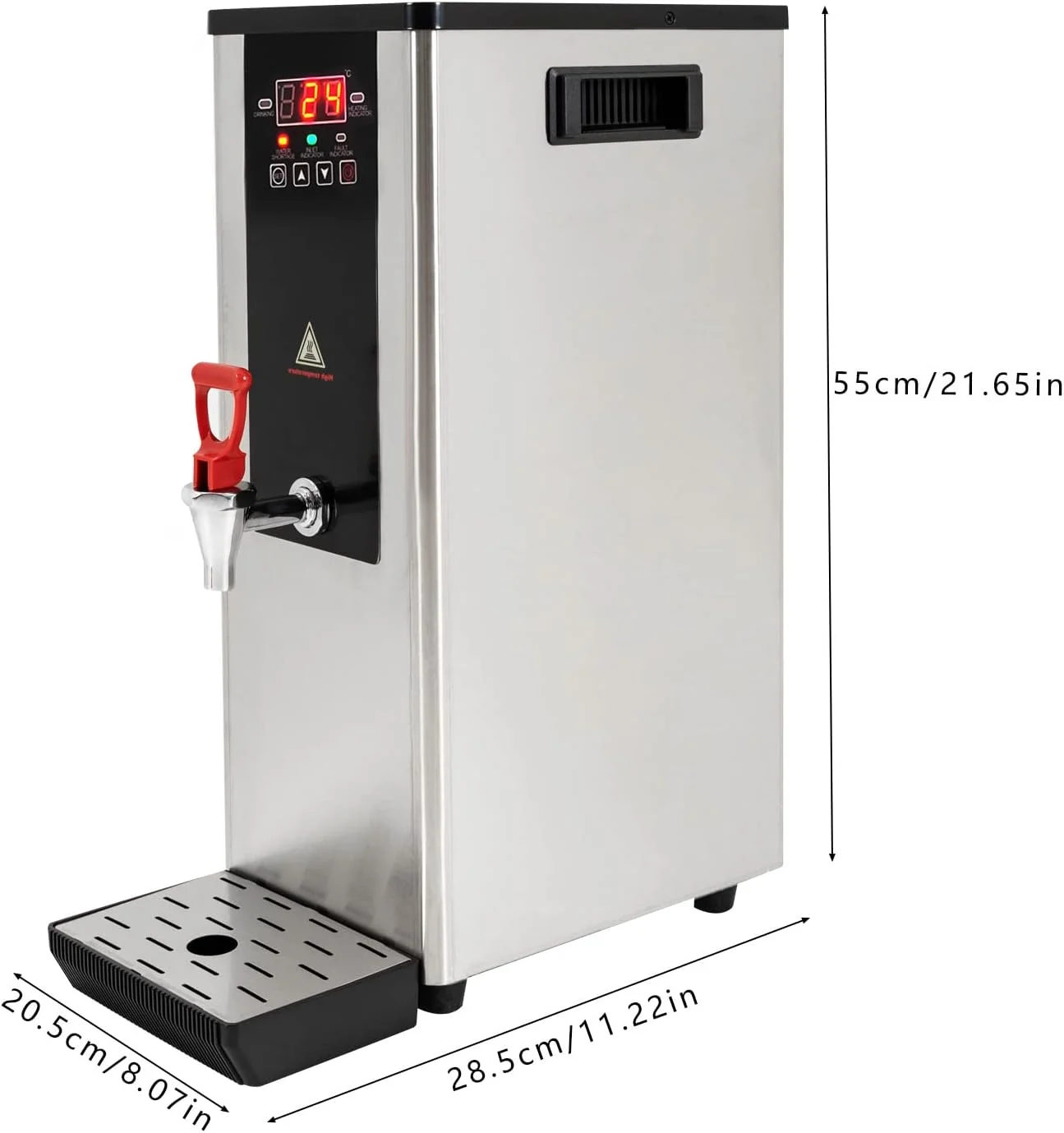 Commercial Hot Water Dispenser, 2.4KW Electric Water Boiler Dispenser 10L Full-Automatic Boiling Water Machine with LCD Display for Tea Coffee Shop - EWD-10A2