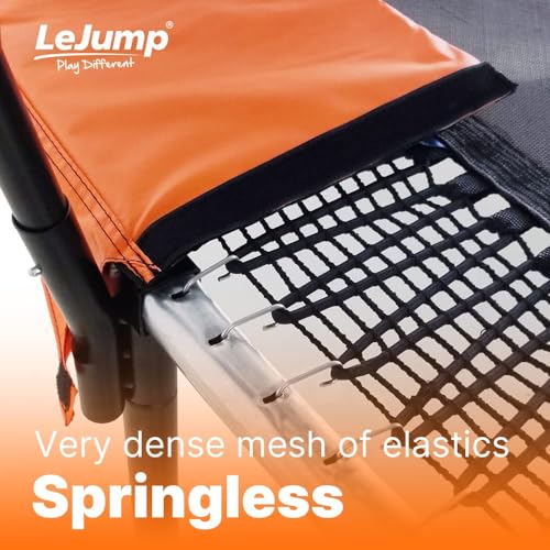 LeJump Outdoor Springless Trampolines 14FT 12FT 10FT Non-Spring ASTM Approved Recreational Big Trampoline with Enclosure Net Best Choice Outdoor Trampoline for Adults and Kids