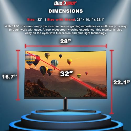 Deco Gear 35" Curved Ultrawide LED Gaming Monitor 21:9 Aspect Ratio
