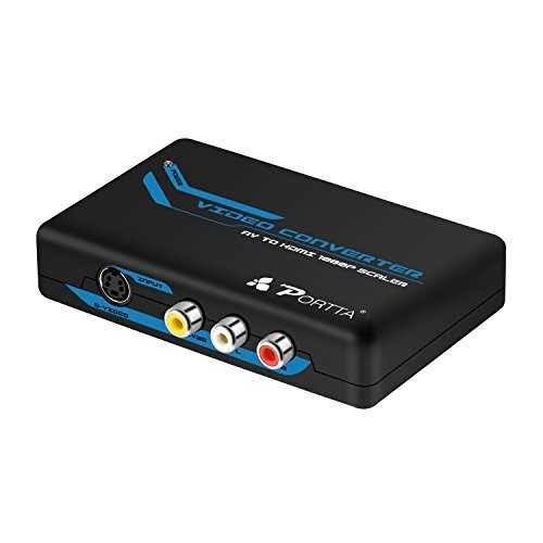 Portta Av/cvbs Composite RCA + S-Video to HDMI Converter V1.3 Up Scaler Support 720p 1080p