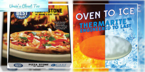 Only Pizza Stone with Thermarite for Best Crispy Crust. Durable, Certified Safe.