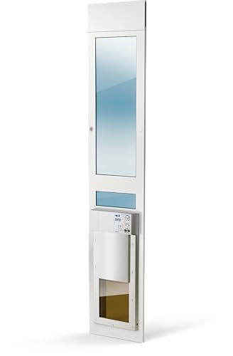 Power Pet Electronic Dog Door - High Tech Pet Electronic Pet Doors - Fully Automatic Sliding e-Glass Electronic Dog Doors - Large Pets up to 100 lbs - Tall 92-3/4 - 96 Patio Doors - PX2-SEGT