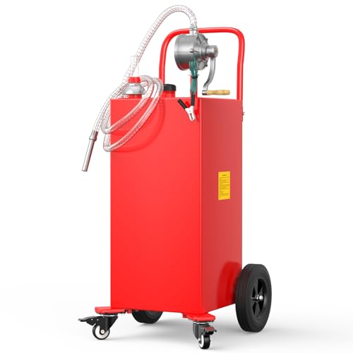 Gas Caddy 30 Gallon Fuel Storage Tank, Large Fuel Container Gas Can with Hand Siphon Pump, Portable Gasoline Water Fuel Transfer Tank for Boat Car Atv Mowers Motorcycle