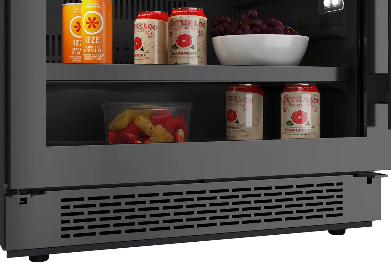 Avallon ABR242SGLH 24 Inch Wide 140 Can Energy Efficient Beverage Center with LED Lighting, Double Pane Glass, Touch Control Panel and Left Swing Door