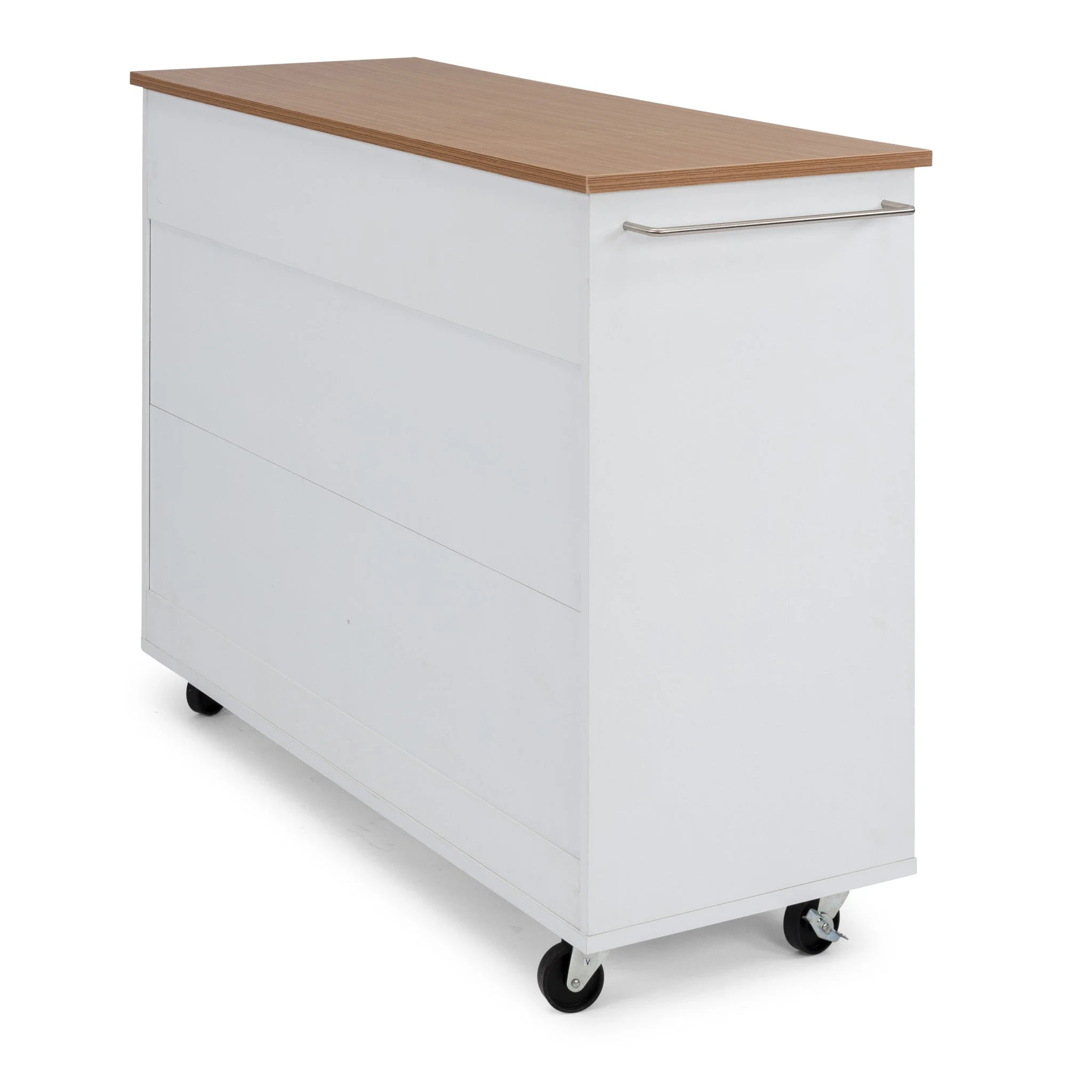 Homestyles Storage Plus Off White Wood Kitchen Cart