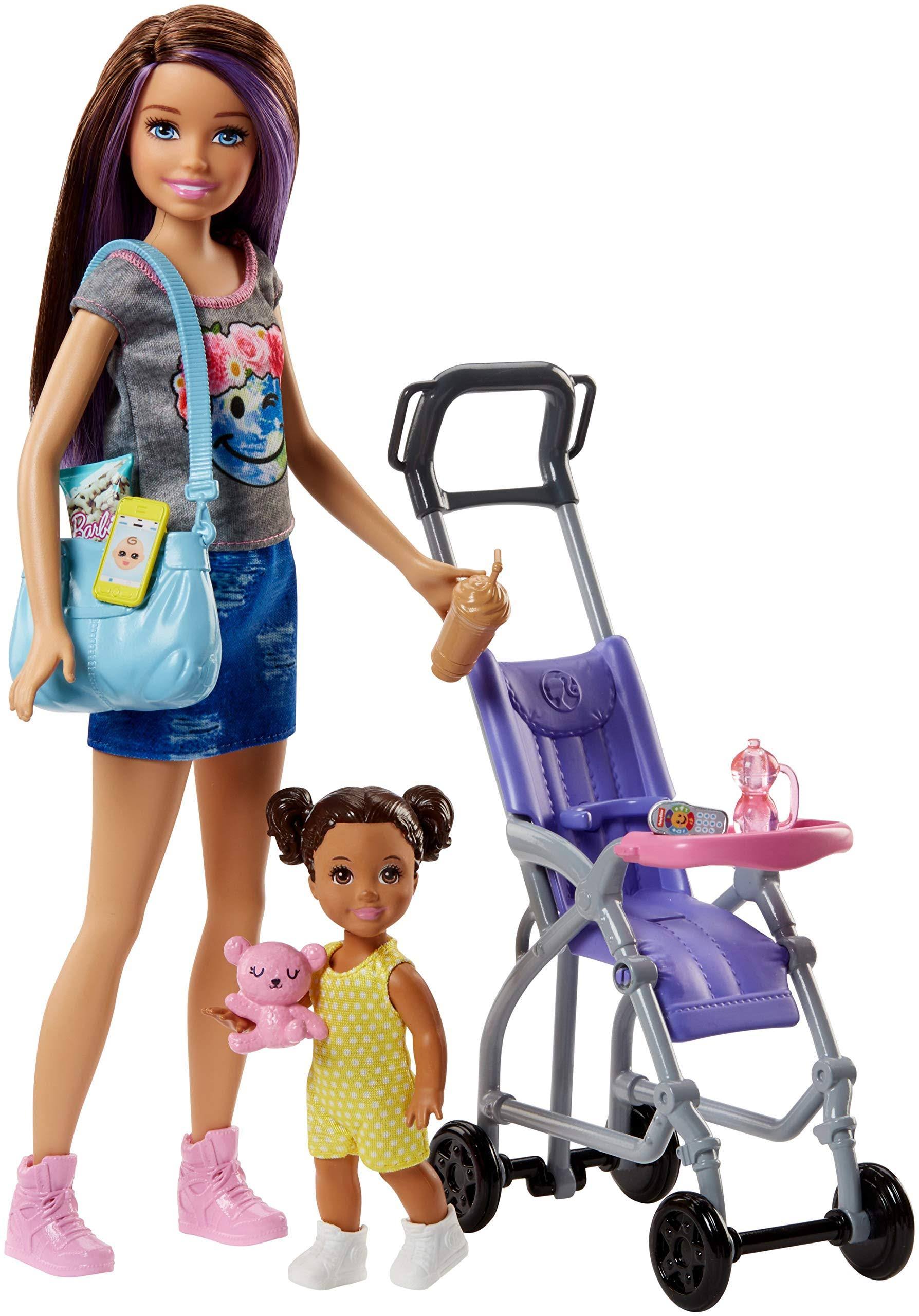 Barbie Skipper Babysitters Caucasian Doll and Stroller Playset