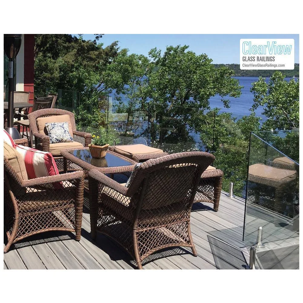 Clearview Glass Railings 60 in. x 39.37 in. Tempered Laminated Hercules Glass Panel with Spigots