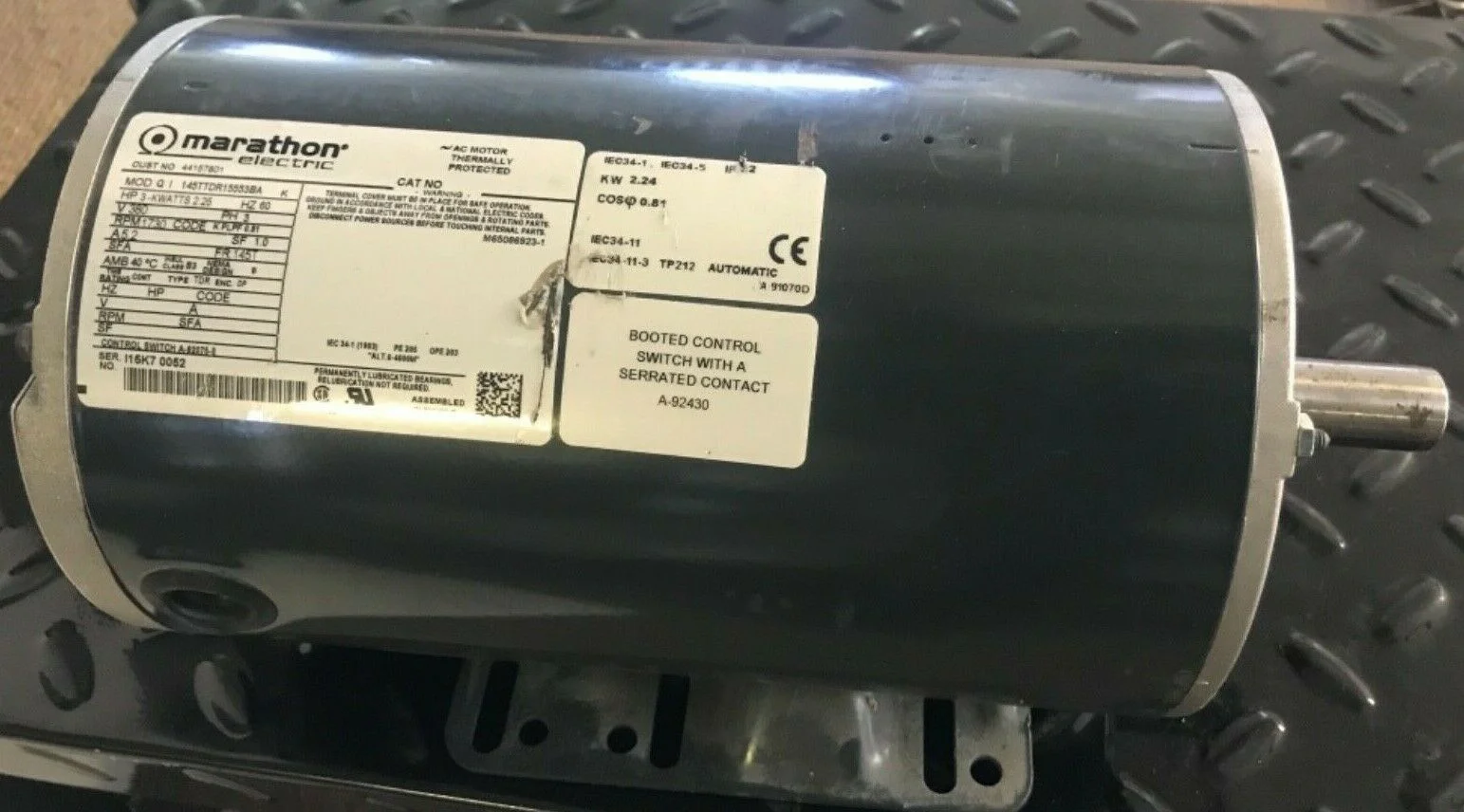 ALLIANCE SPEED QUEEN Unimac 44157801 Dryer MOTOR B 380/60/3 3HP